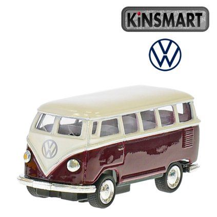 kinsmart vw mini bus vínový
