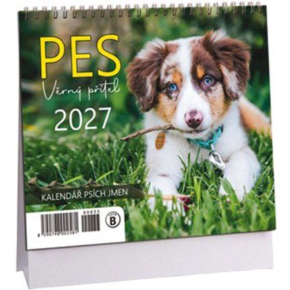 Stolní kalendář mini Pes - věrný přítel 2027 (0833)