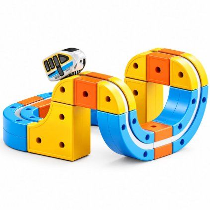 Elektrická 3D stavebnice s magnetickou dráhou 16 dílů (1028)