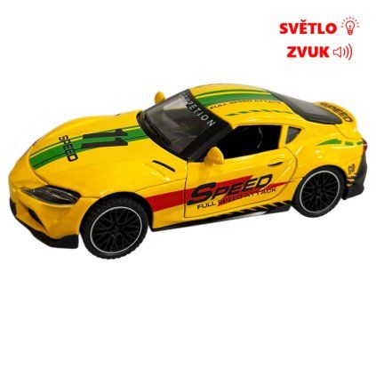 auto sportovní se světlem a zvukem žluté 1