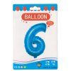 Fóliový balónek modrý číslo 6 - 82 cm (4514)