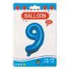 Fóliový balónek modrý číslo 9 - 82 cm (4514)