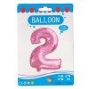 Fóliový balónek růžový číslo 2 - 82 cm (4514)