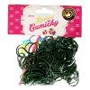 (68) Loom Bands Pletací gumičky tmavě zelené 200ks + háček