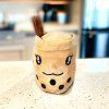 bubble tea plyšový přívěsek hnědý 3